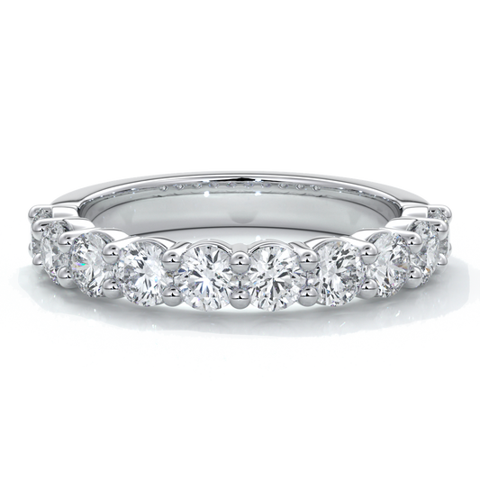 Cassandra Wedding ring scalloped diamond band 2 claws 3mm platinum