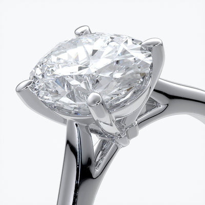 Catherine Engagement ring oval diamond 4 claw cathedral platinum