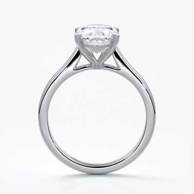 Catherine Engagement ring oval diamond 4 claw cathedral platinum