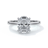Catherine Engagement ring oval diamond 4 claw cathedral platinum