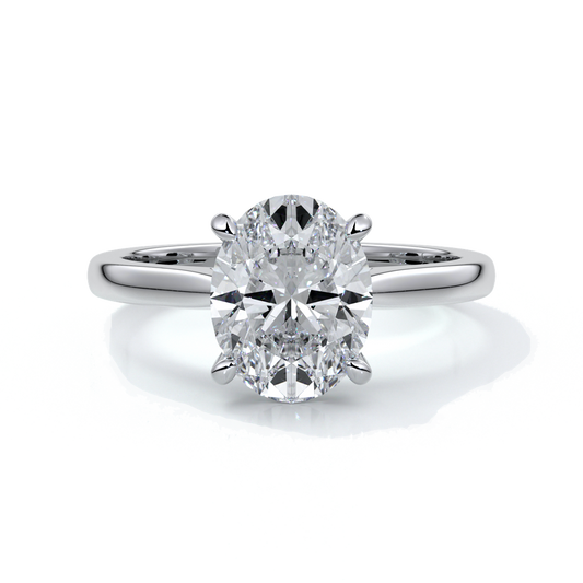Catherine Engagement ring oval diamond 4 claw cathedral platinum