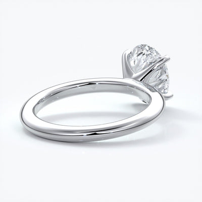 Cleo Engagement ring oval diamond 4 claw 18ct white gold