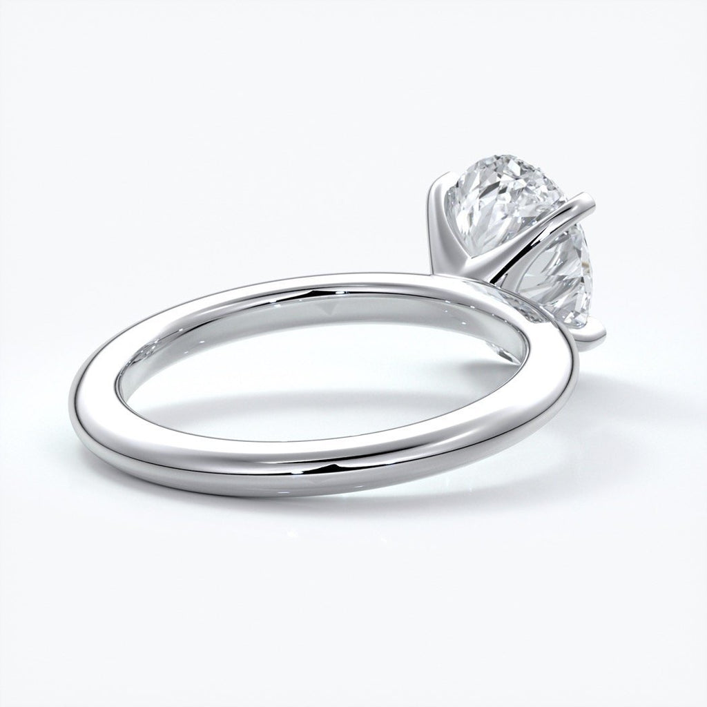 Cleo Engagement ring oval diamond 4 claw 18ct white gold