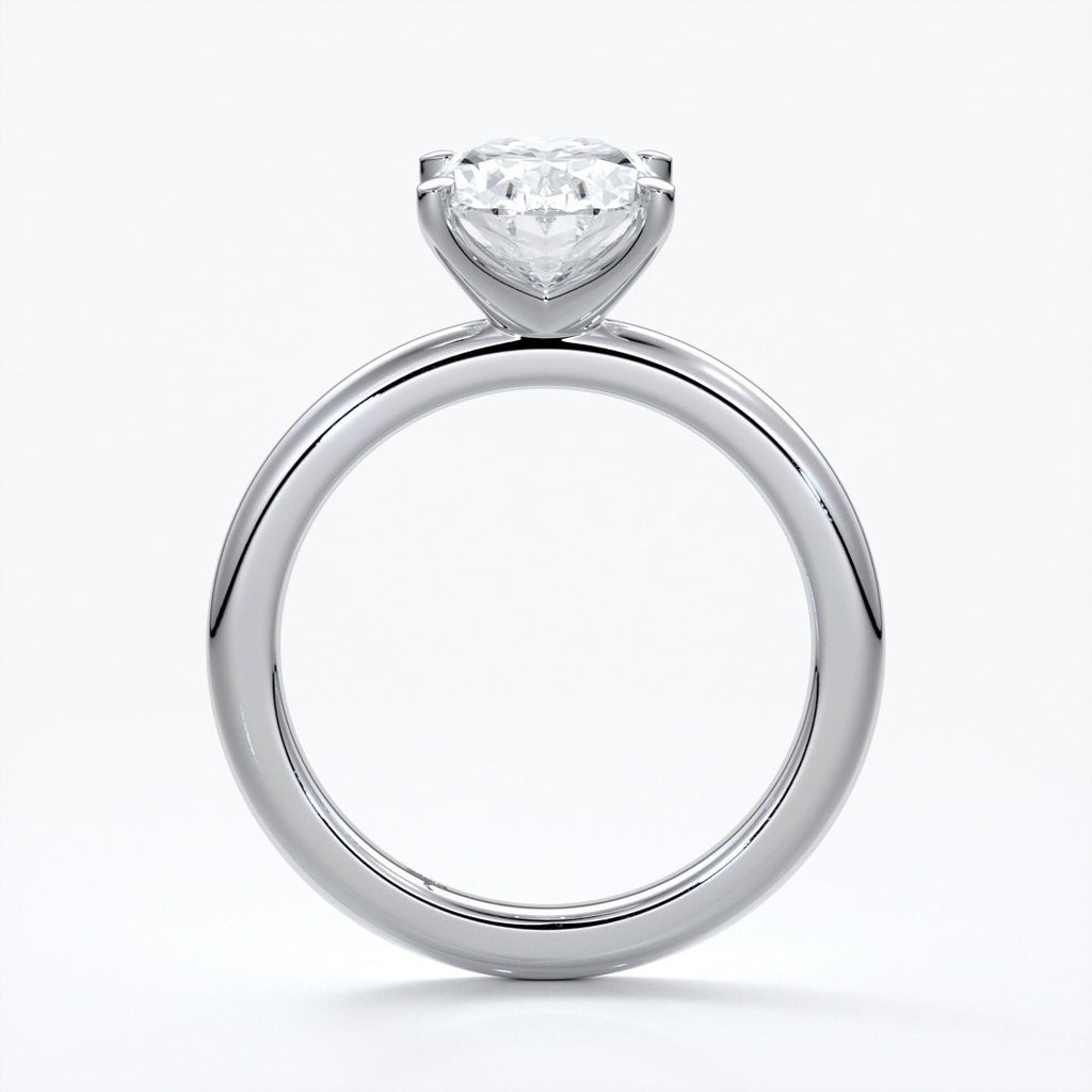 Cleo Engagement ring oval diamond 4 claw 18ct white gold