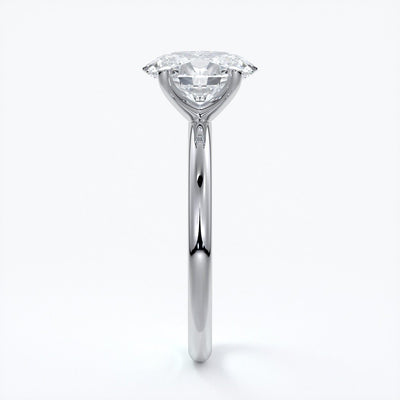 Cleo Engagement ring oval diamond 4 claw 18ct white gold