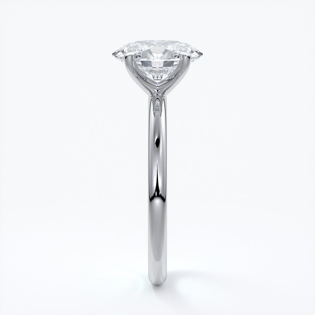Cleo Engagement ring oval diamond 4 claw 18ct white gold