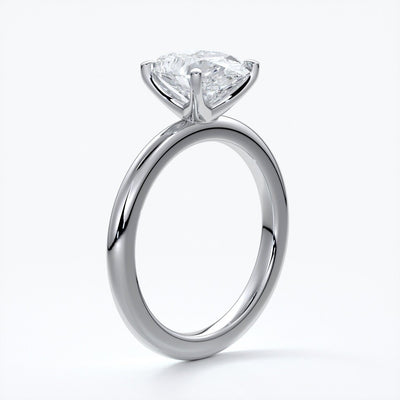 Cleo Engagement ring oval diamond 4 claw 18ct white gold