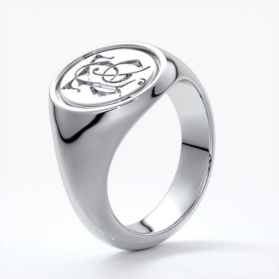 Dean Wedding rings crest ring monogram platinum