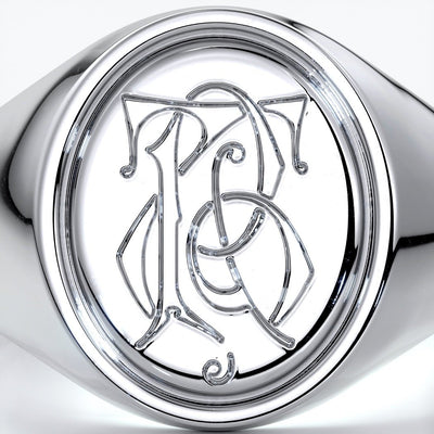 Dean Wedding rings crest ring monogram platinum