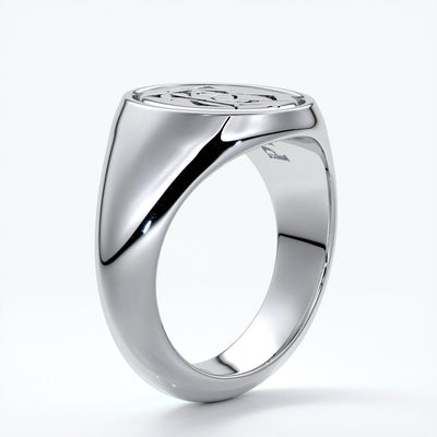 Dean Wedding rings crest ring monogram platinum
