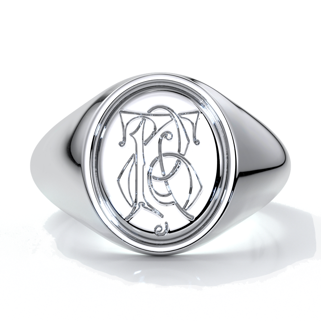 Dean Wedding rings crest ring monogram platinum