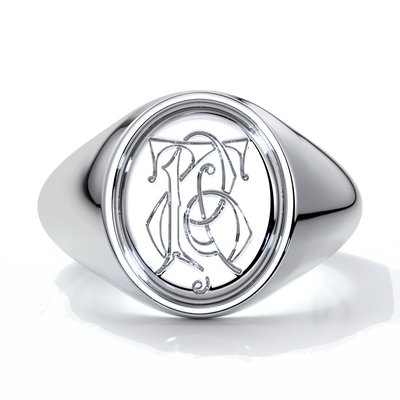 Dean Wedding rings crest ring monogram platinum