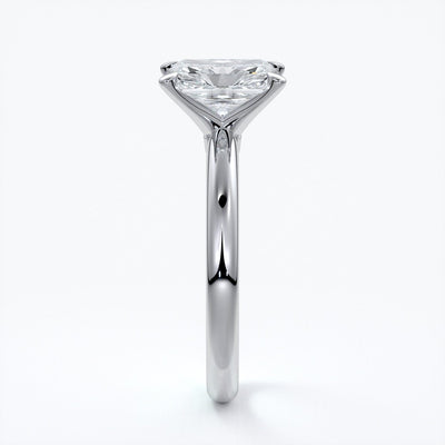 Edith Engagement ring radiant diamond 4 claw 18ct white gold