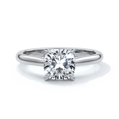 Esther Engagement ring cushion cut diamond 4 claw cathedral 18ct white gold band
