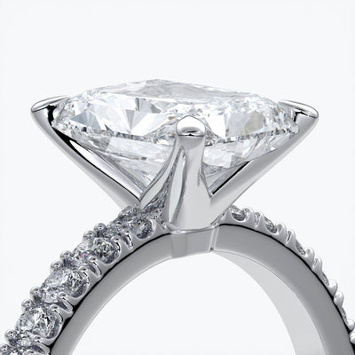 Florence Engagement Ring radiant diamond diamond band 18ct white gold