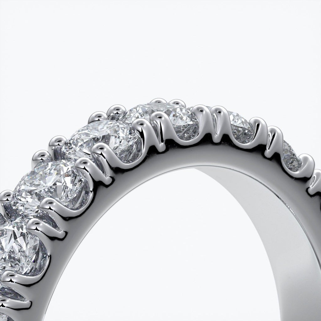 Harlow Wedding ring brilliant cut scalloped etenity 1.8mm 18ct white gold