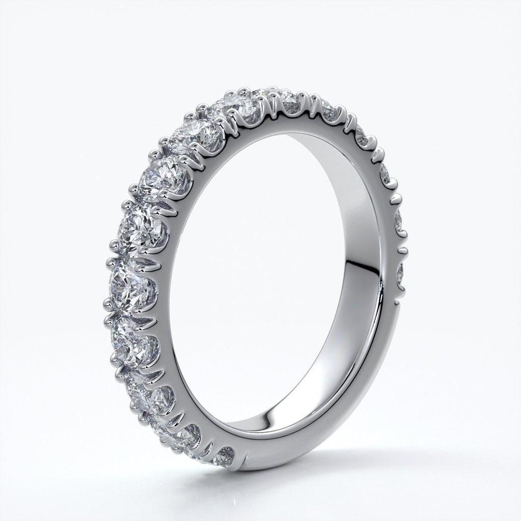 Harlow Wedding ring brilliant cut scalloped etenity 1.8mm 18ct white gold