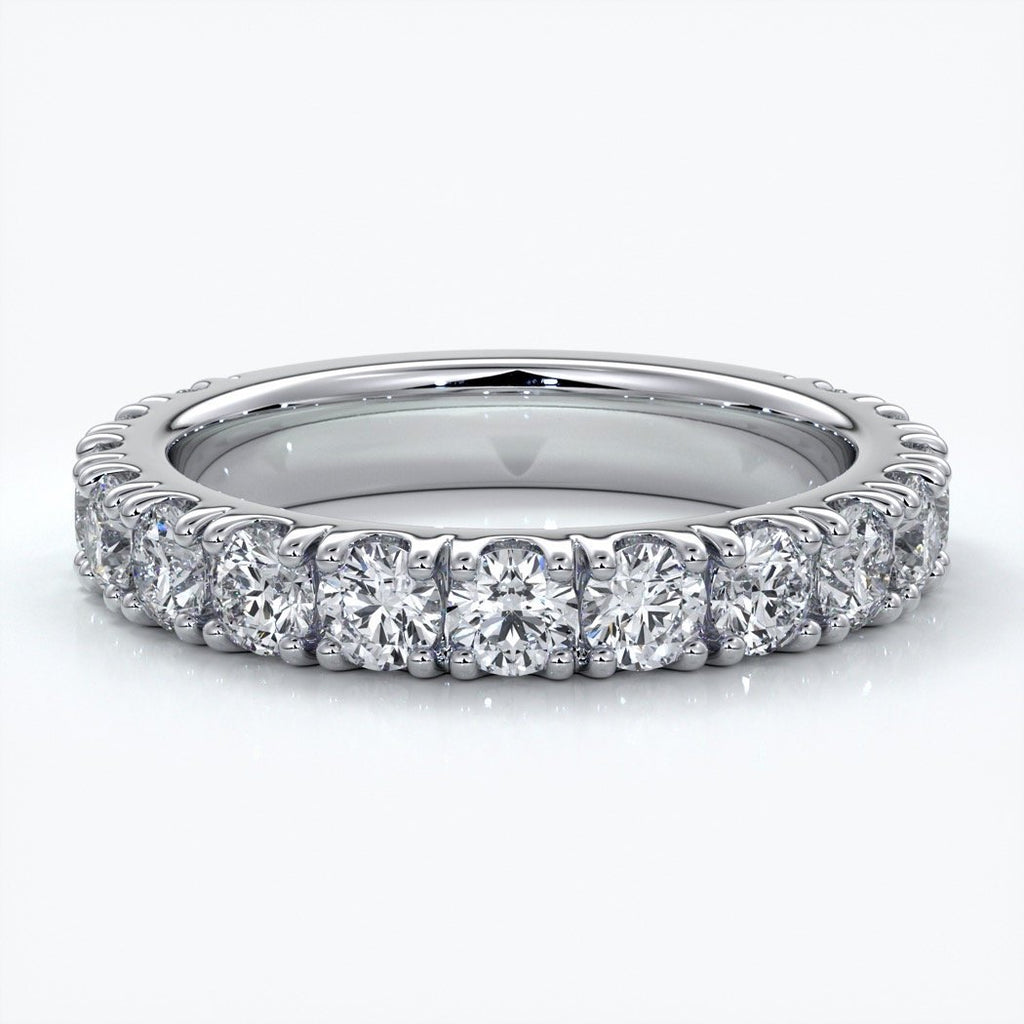 Harlow Wedding ring brilliant cut scalloped etenity 1.8mm 18ct white gold