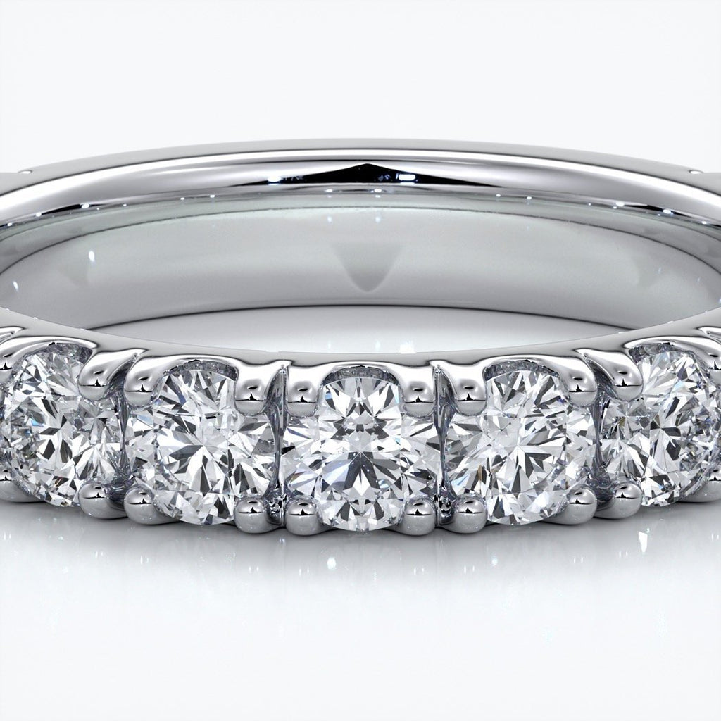Harlow Wedding ring brilliant cut scalloped etenity 1.8mm 18ct white gold