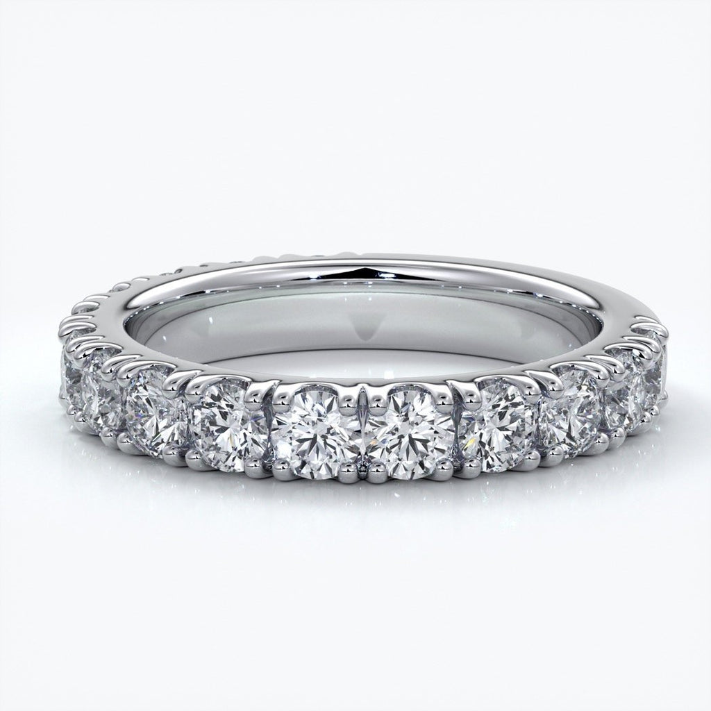 Harlow Wedding ring brilliant cut scalloped etenity 1.8mm 18ct white gold