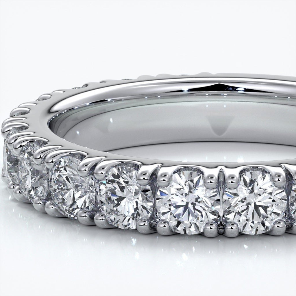 Harlow Wedding ring brilliant cut scalloped etenity 1.8mm 18ct white gold