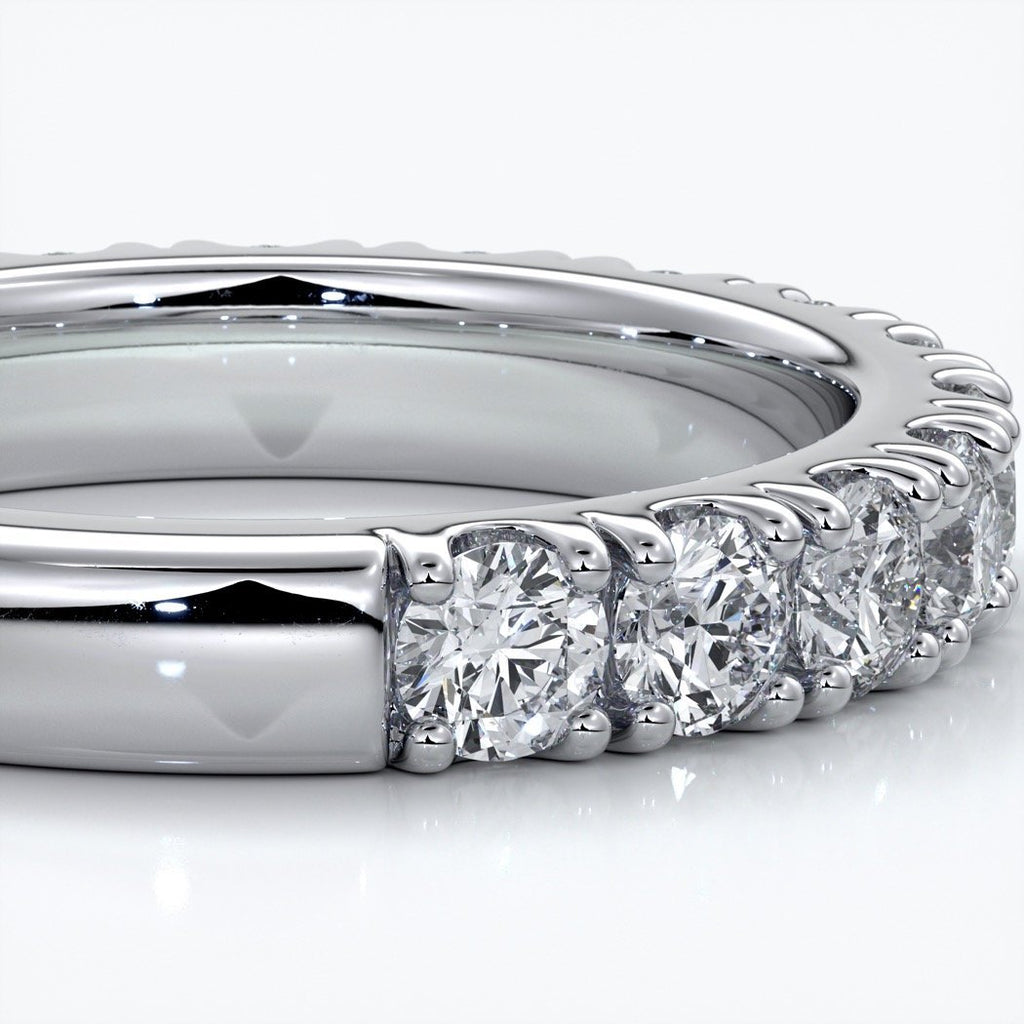 Harlow Wedding ring brilliant cut scalloped etenity 1.8mm 18ct white gold