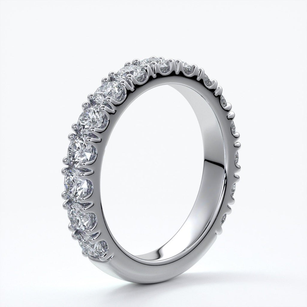 Harlow Wedding ring brilliant cut scalloped etenity 1.8mm 18ct white gold