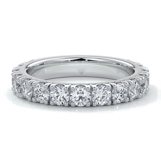 Harlow Wedding ring brilliant cut scalloped etenity 1.8mm 18ct white gold
