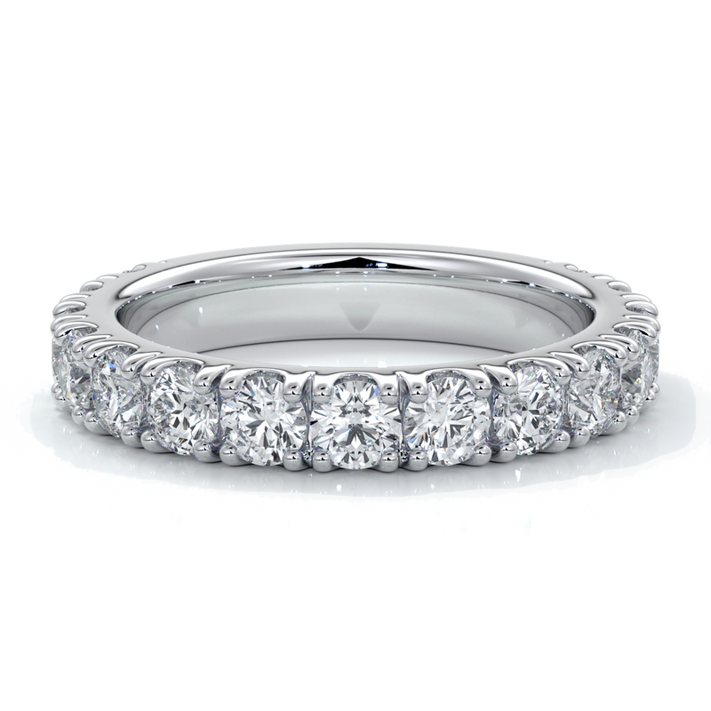 Harlow Wedding ring brilliant cut scalloped etenity 1.8mm 18ct white gold