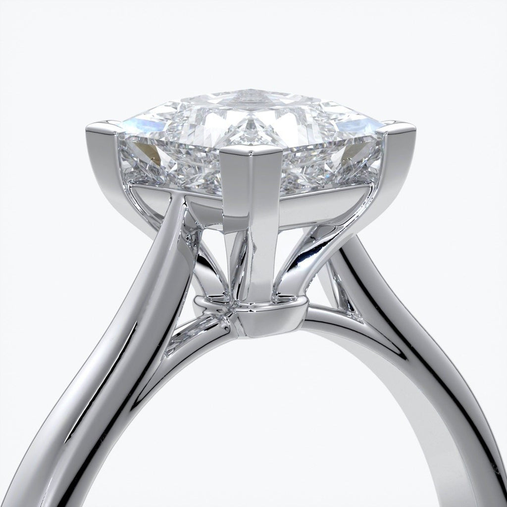 Henrietta Engagement ring princess diamond 4 claw cathedral platinum