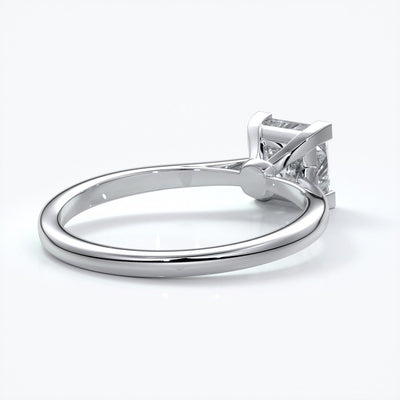 Henrietta Engagement ring princess diamond 4 claw cathedral platinum