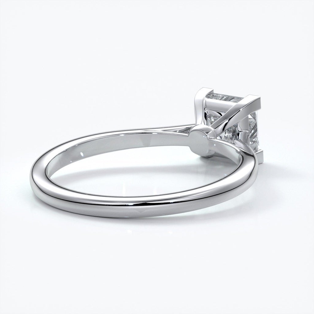 Henrietta Engagement ring princess diamond 4 claw cathedral platinum