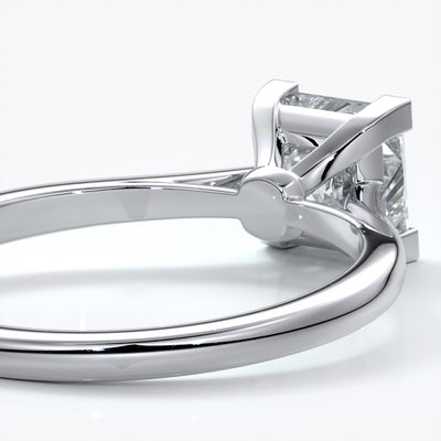 Henrietta Engagement ring princess diamond 4 claw cathedral platinum