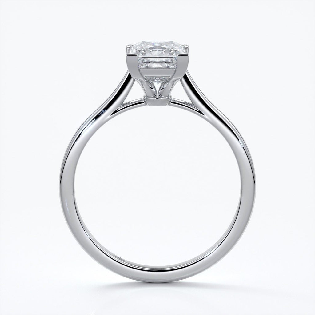 Henrietta Engagement ring princess diamond 4 claw cathedral platinum