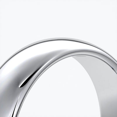 Jack Wedding ring 6mm comfort round mens band 18ct white gold