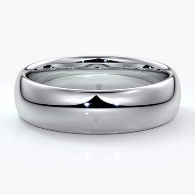 Jack Wedding ring 6mm comfort round mens band 18ct white gold