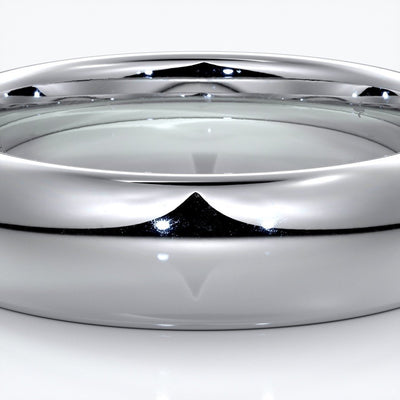Jack Wedding ring 6mm comfort round mens band 18ct white gold