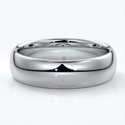 Jack Wedding ring 6mm comfort round mens band 18ct white gold