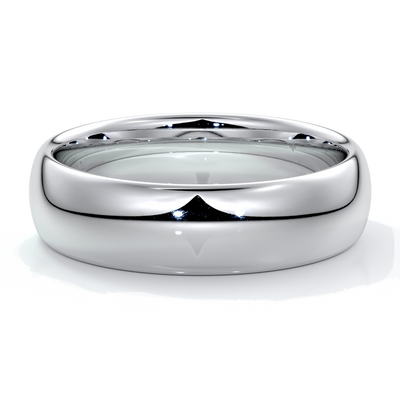 Jack Wedding ring 6mm comfort round mens band 18ct white gold