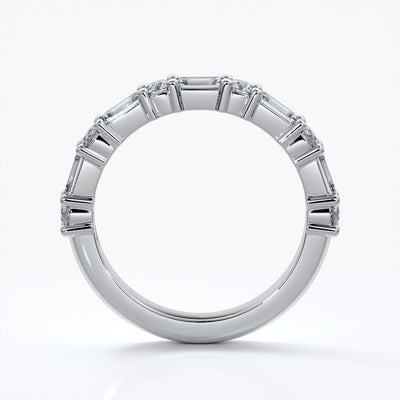 Jessica Wedding ring large round diamonds baguette 18ct white gold