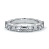 Jessica Wedding ring large round diamonds baguette 18ct white gold