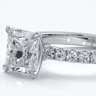 Julia Engagement Ring square cut radiant diamond band 18ct white gold