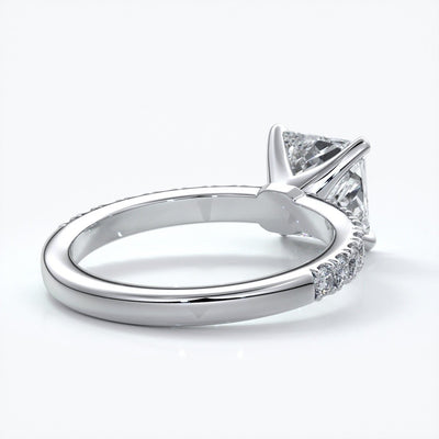 Julia Engagement Ring square cut radiant diamond band 18ct white gold