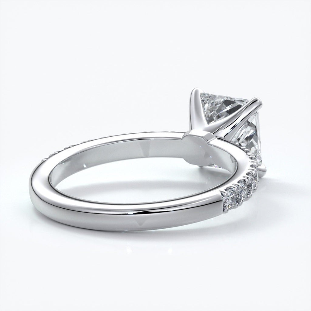 Julia Engagement Ring square cut radiant diamond band 18ct white gold