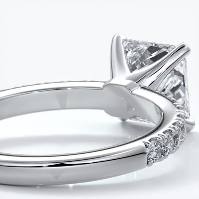 Julia Engagement Ring square cut radiant diamond band 18ct white gold