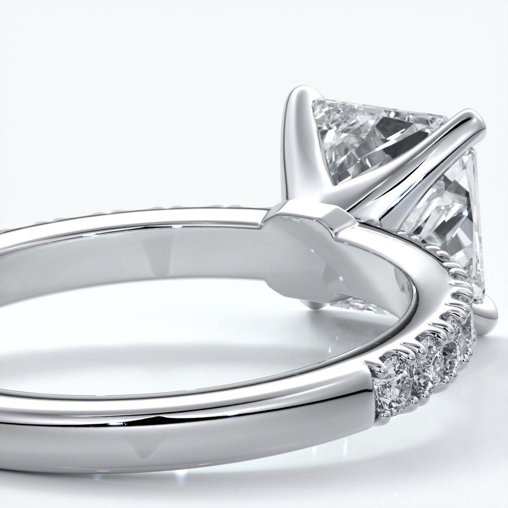 Julia Engagement Ring square cut radiant diamond band 18ct white gold