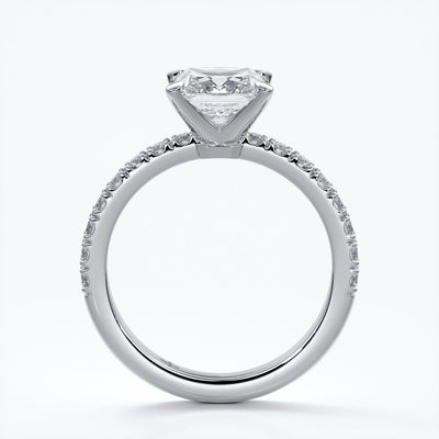 Julia Engagement Ring square cut radiant diamond band 18ct white gold