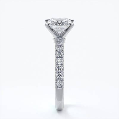 Julia Engagement Ring square cut radiant diamond band 18ct white gold