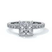 Julia Engagement Ring square cut radiant diamond band 18ct white gold