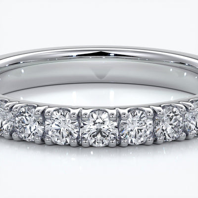 Laura Wedding ring brilliant cut scalloped 2mm 18ct white gold